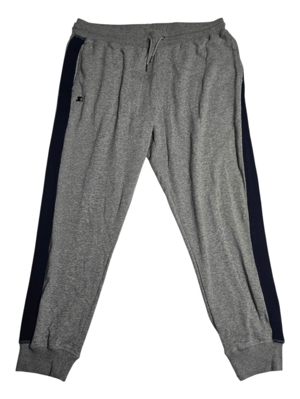 Vintage STARTER Sweatpants Men's Size XL Gray Navy Side Stripe Athletic Joggers